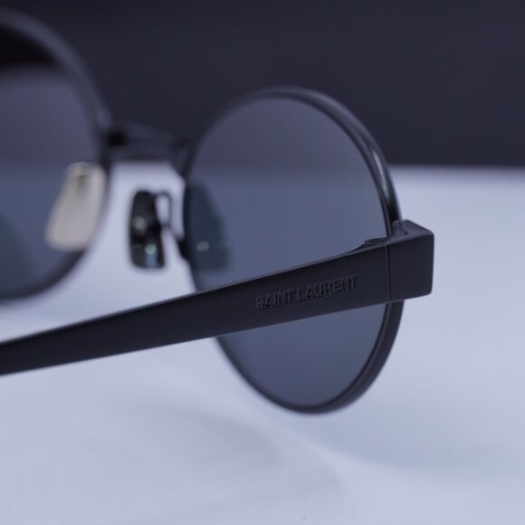 Saint Laurent SL692 001 Oval Sunglasses - Semimatte Black/Black main image 4